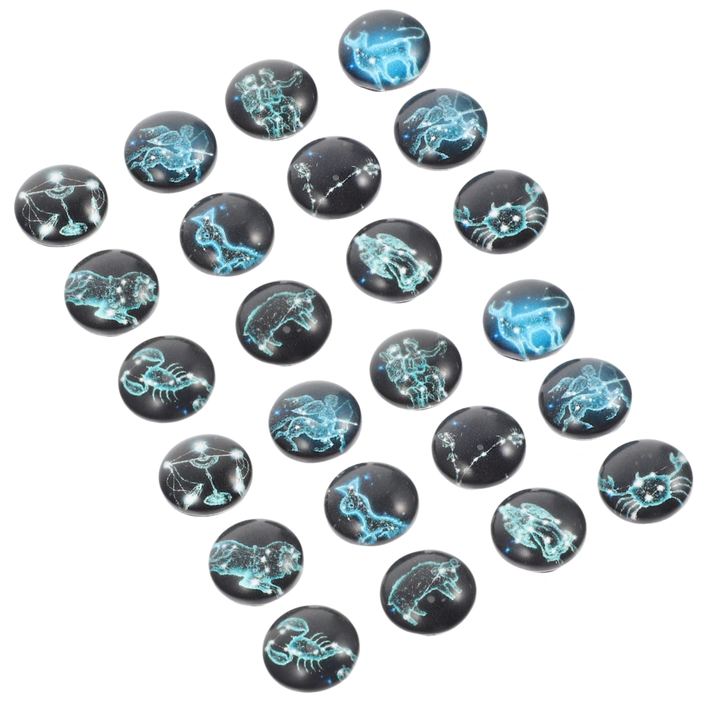 120pcs Constellation Pattern Cabochons Glass Dome Cabochons Jewelry Making Accessories