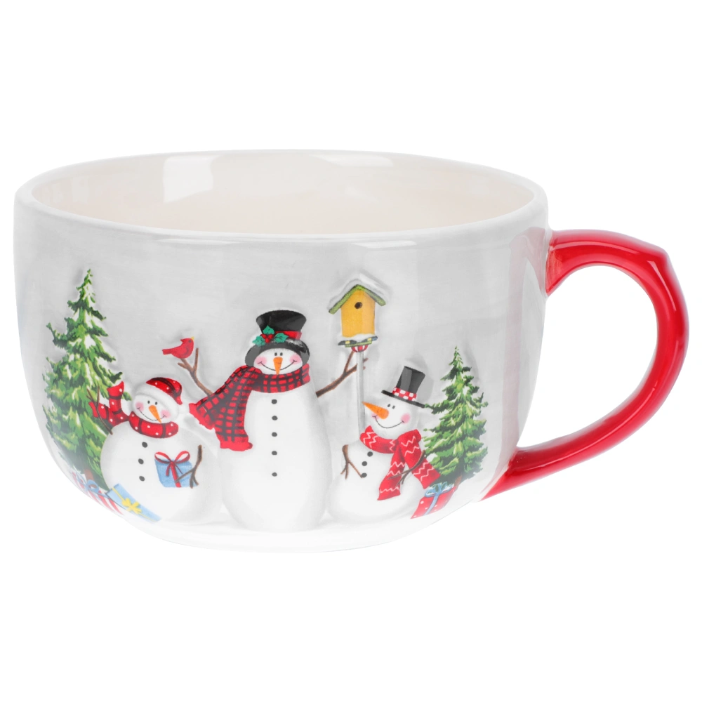 1pc Christmas Pattern Dinnerware Country Christmas Snowman Ceramic Cup