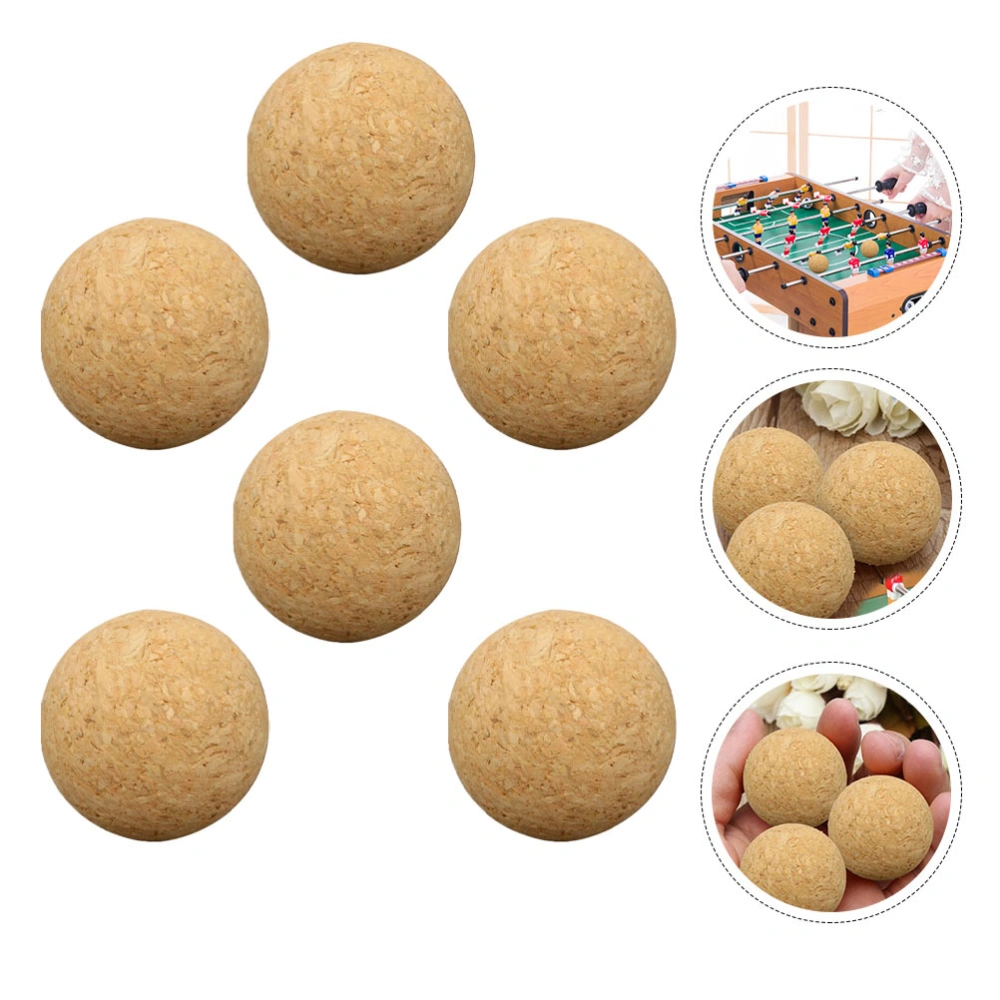 6Pcs Replaceable Cork Balls Professional Cork Foosball Wear-resistant Soccer Foosball