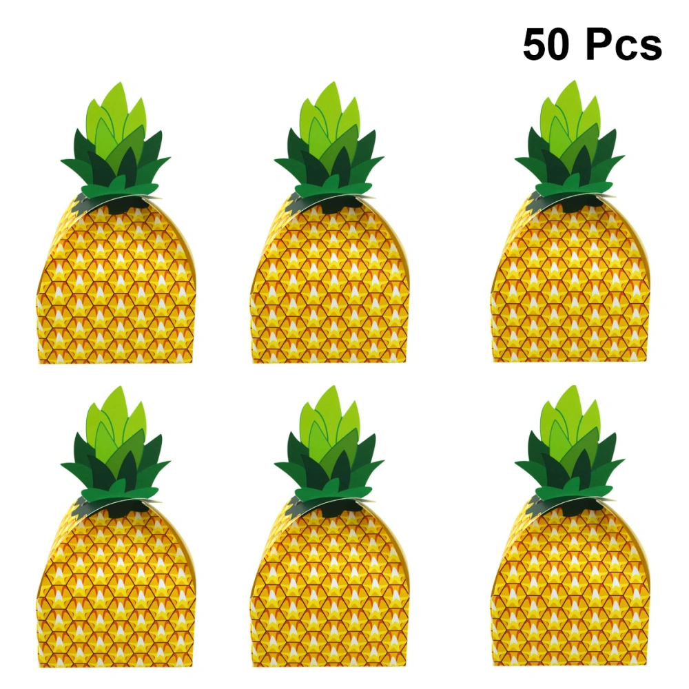 50pcs Pineapple Packing Box Beautiful Gift Candy Gift Storage Box for Party Gathering Festival