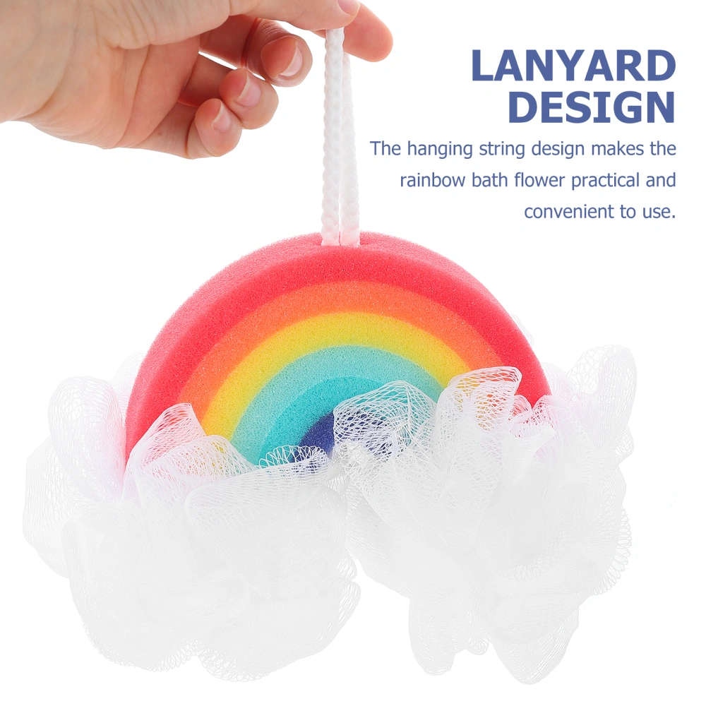 2pcs Rainbow Bath Balls Shower Skin Scrubbers Exfoliating Skin Cleaning Tools