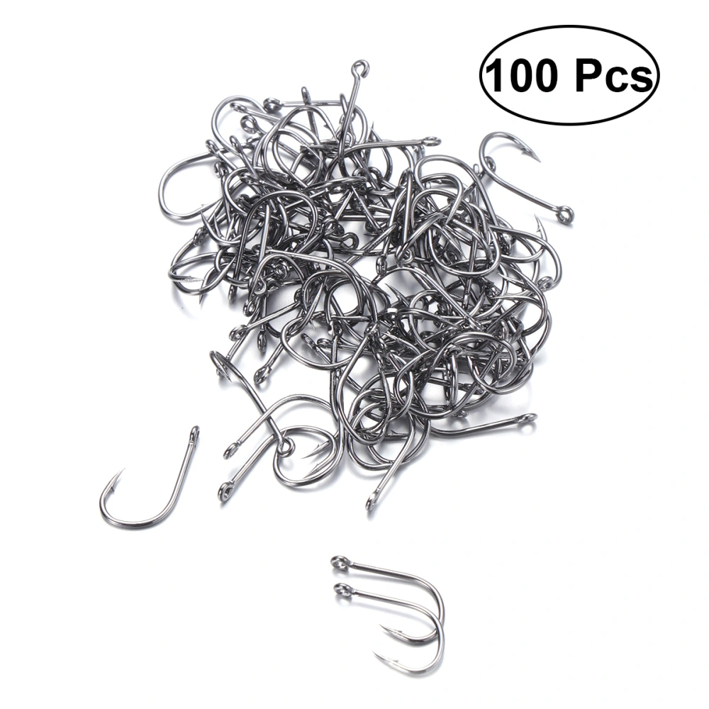 100 PCS Fishing Hooks High Carbon Steel Perforated Fishing Hooks Fly Fishing Hooks Fishing Tackle Set for Salt Water Fresh Water Lakes Rivers Streams (#9)