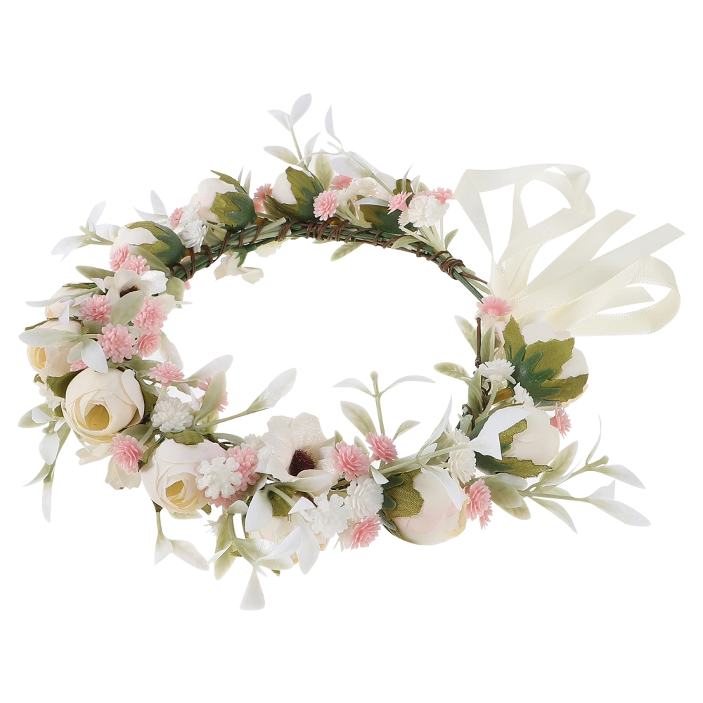 Delicate Floral Headdress Stretchy Hairband Fashion Women Bride Flowers Headband