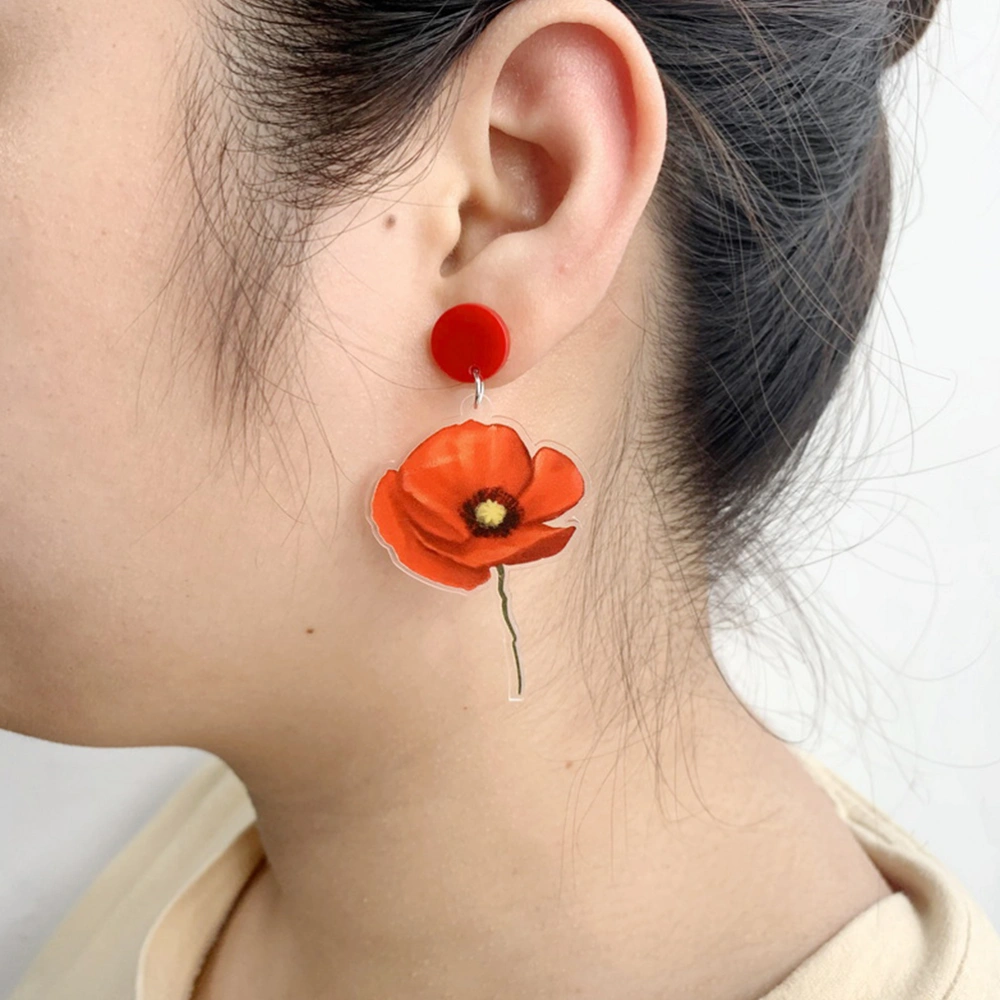 4 Pairs Women Earring Studs Flower Earrings Stud Earrings Jewelry for Women