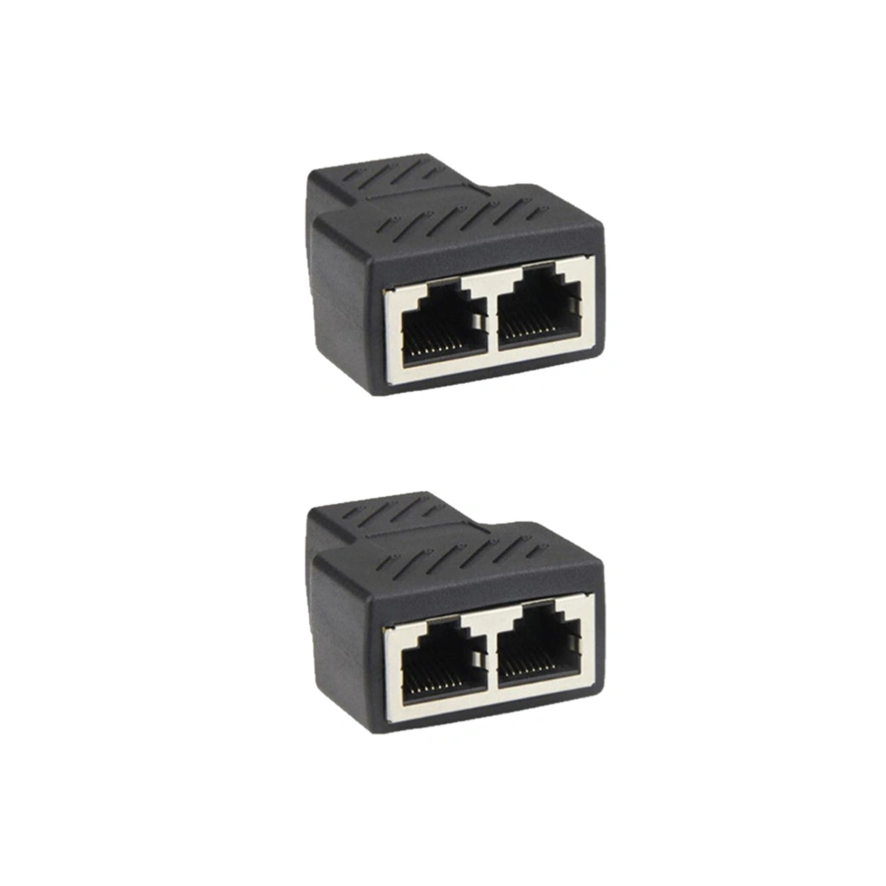 2pcs Network Cable Connector Splitter Connector Black Network Connector Household Network Connector