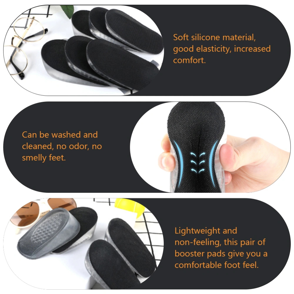 1 Pair Silicone Invisible Heightening Insoles Shoe-pads for Women and Men