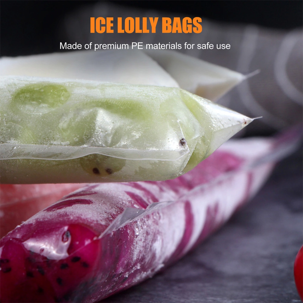 200pcs Disposable Popsicle Bags Ice Popsicle Holder Crushed Ice Packing Bags