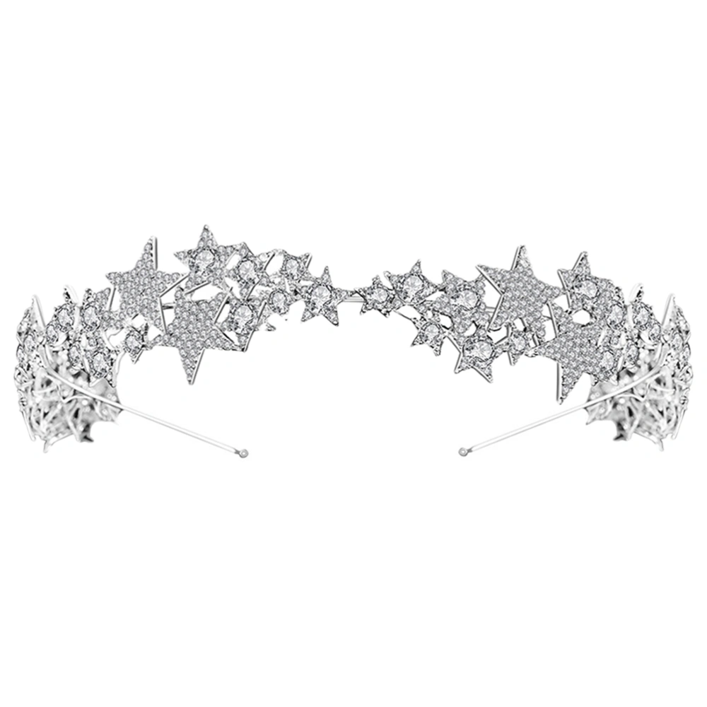 Alloy Rhinestone Hair Crown Headpiece Diamond Star Hair Headwear Hair Jewelry for Girls Wedding Hair Decoration