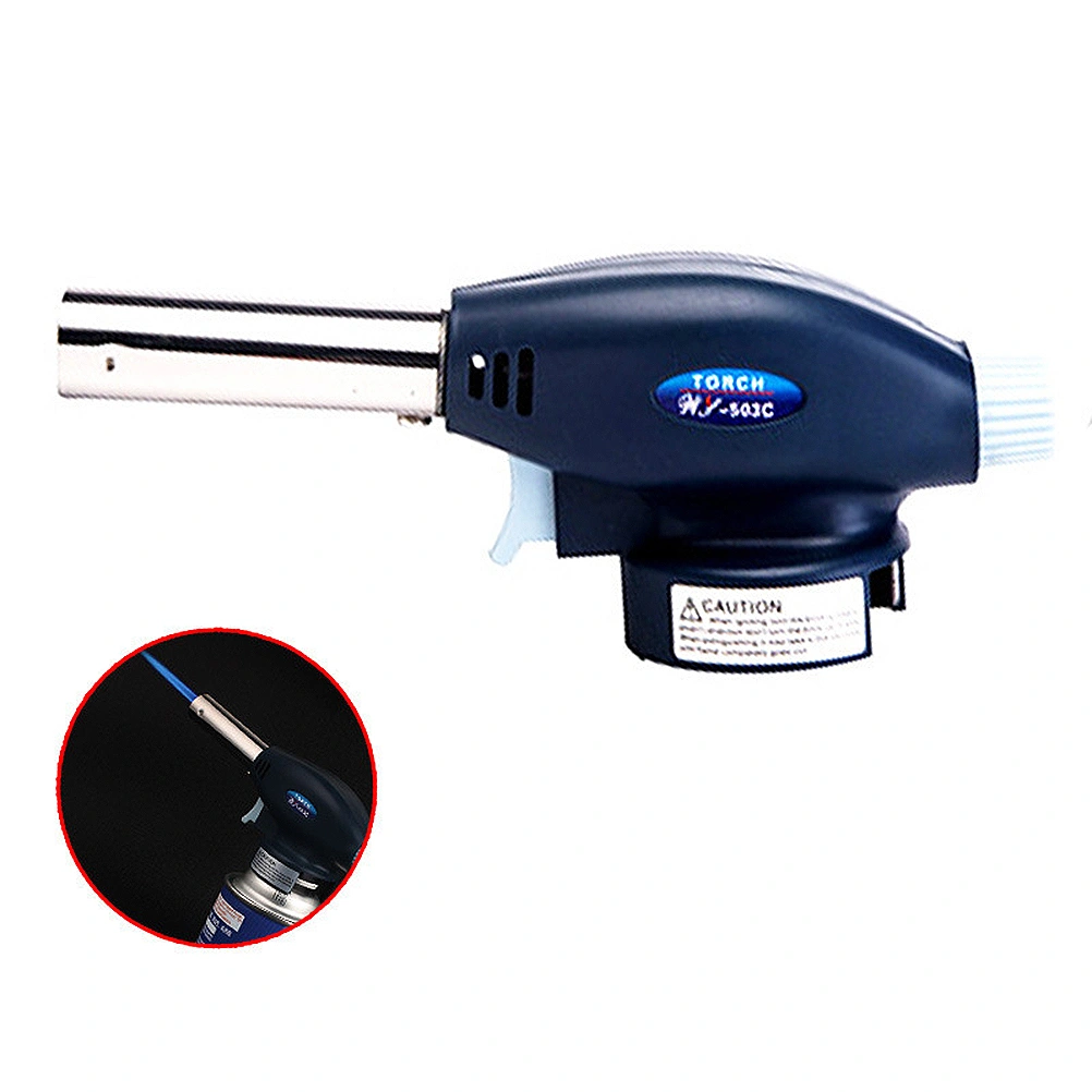 Professional Portative Butane Torch Refillable Culinary Torch Flame Torch Burner Welding Solder For Cooking (Navy)