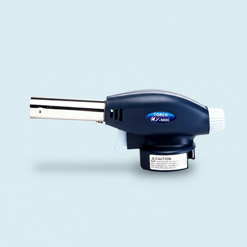 Professional Portative Butane Torch Refillable Culinary Torch Flame Torch Burner Welding Solder For Cooking (Navy)