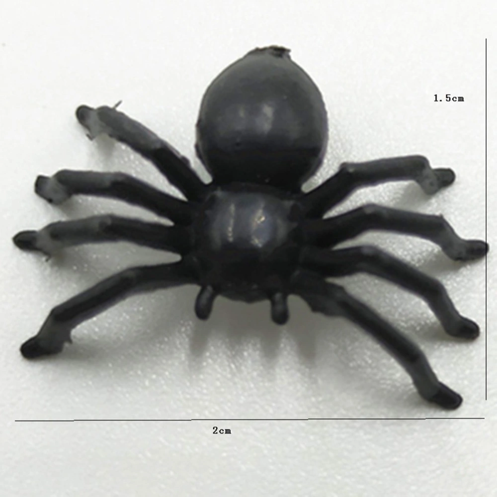 200Pcs Plastic Black Spiders Prank Joking Funny Gadgets Horrific Decor for Halloween Parties Carnivals Costume Party (Black)