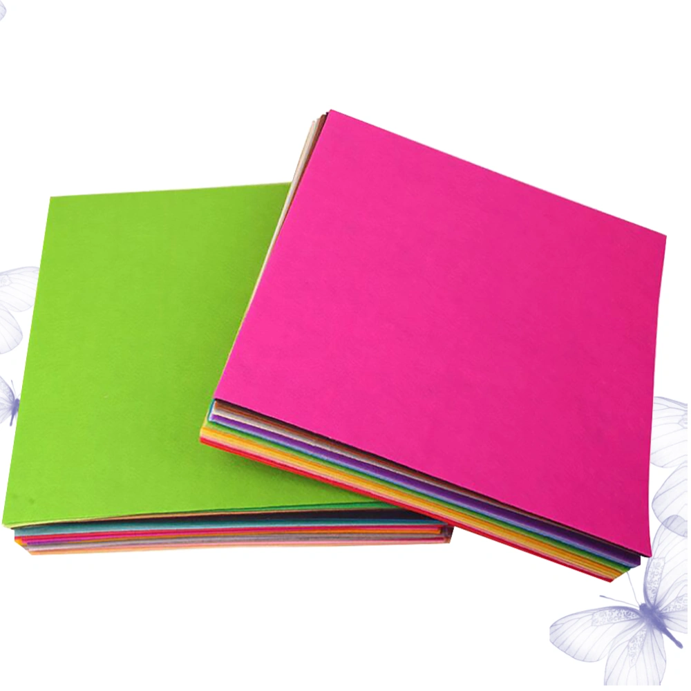 80pcs DIY Non-woven Fabric Material Felt Cloth Felt Sheets DIY Accessories for Toy Art Craft Making (40 Sheets 15x15cm + 40 Sheets 10x15cm)