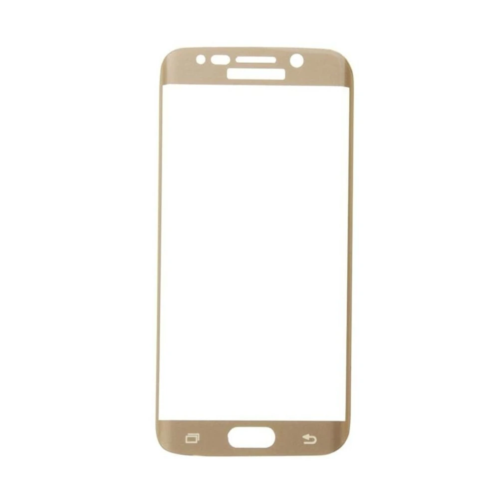 Curved Full Coverage Mobile Phone 9H Hardness Tempered Glass Screen Protector for Galaxy S7 (Golden)