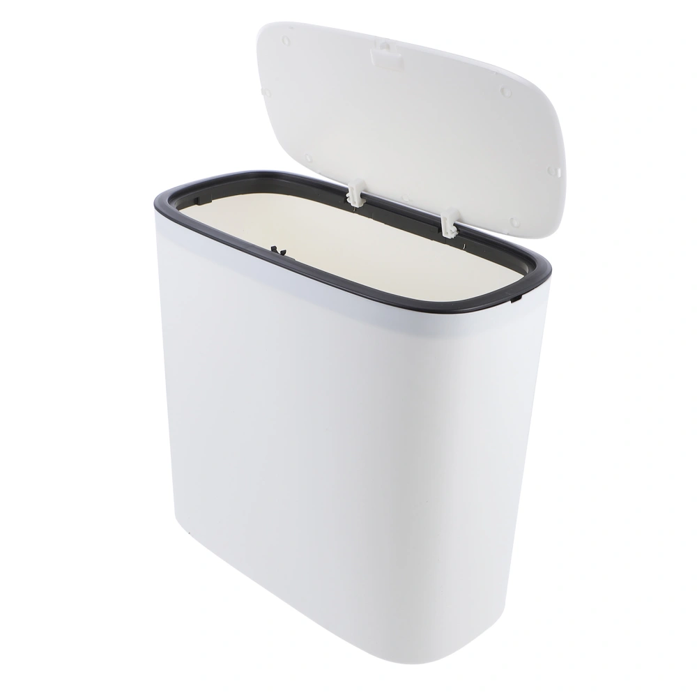 1Pc Household Narrow Trash Can Push-type Trash Bin Kitchen Trash Bin with Lid