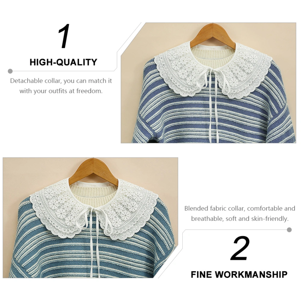 1Pc Embroidery Lace Collar Elegant Fake Collar Embroidered Lace Shawl Decor