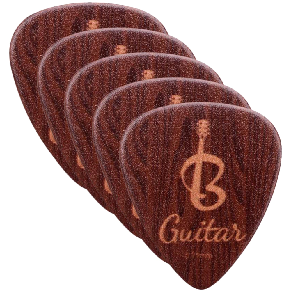 5pcs Practical Guitar Picks Wooden Guitar Plectrums Guitar Accessories