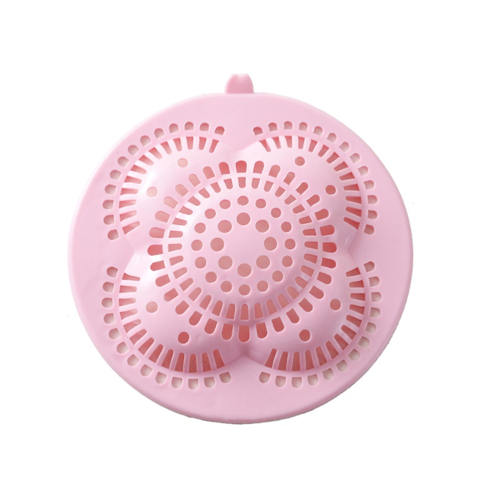 Crcular Anti Blocking Filter Net Drain Hair Catcher Kitchen Basin Anti-clogging Shower Drain Hair Catcher (Pink)