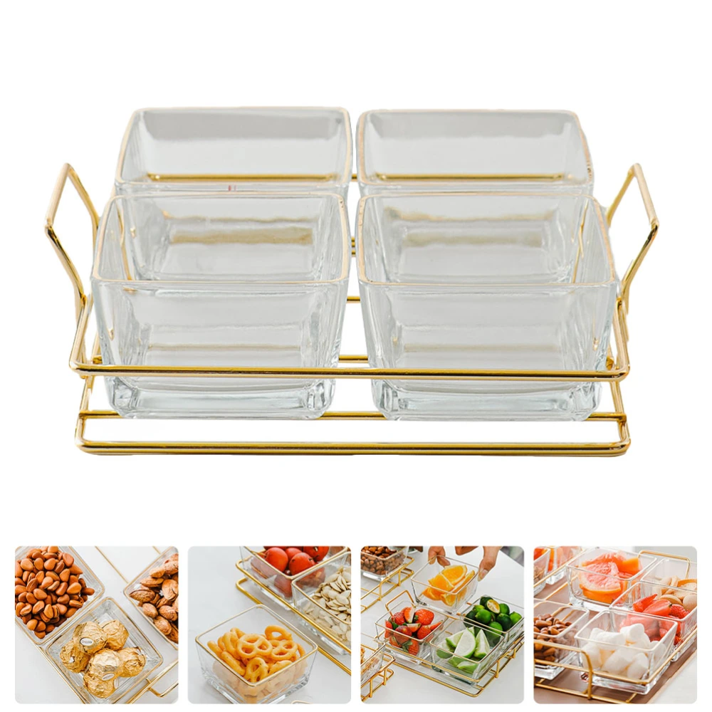 1 Set Glass Dried Fruit Box Desktop Candy Case Household Snack Storage Box