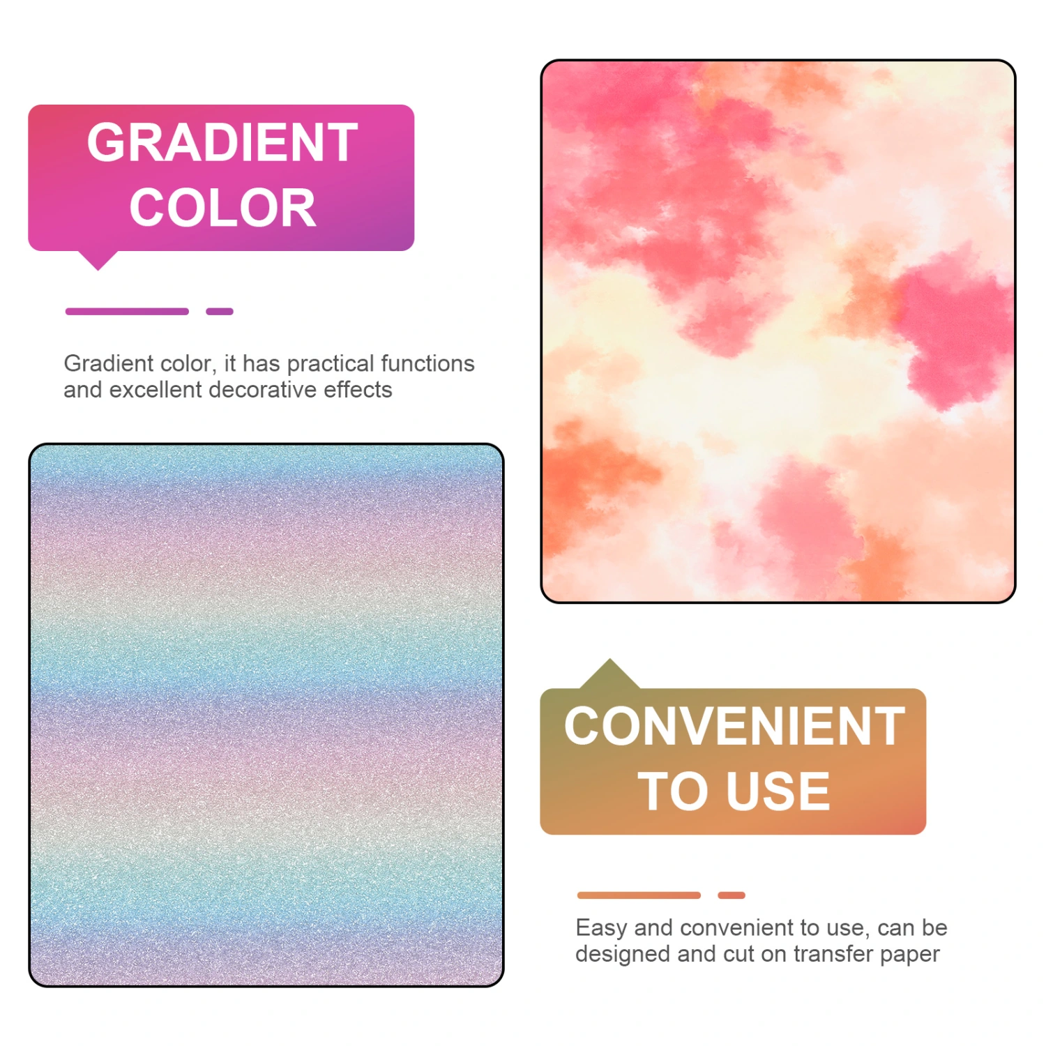 6 Sheets Self-adhesive Vinyl Films Heat Transfer Membrane DIY Clothing Transfer Films