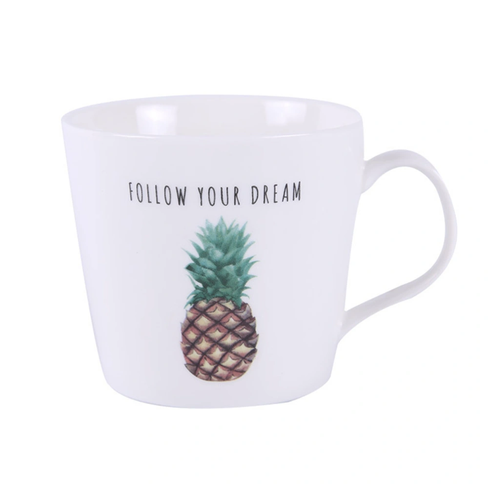 Ceramic Mug Green Plant 400ml Drinking Cup for Coffee Latte Cappuccino Milk Tea (Pineapple)