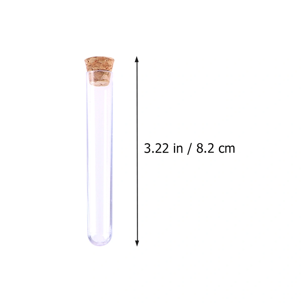 100pcs 1.2x7.5cm Plastic Clear Test Tubes with Cork Stoppers and Brush for Scientific Experiments Powder Liquid Storage (100pcs with 5pcs Stickers of 24 Labels)