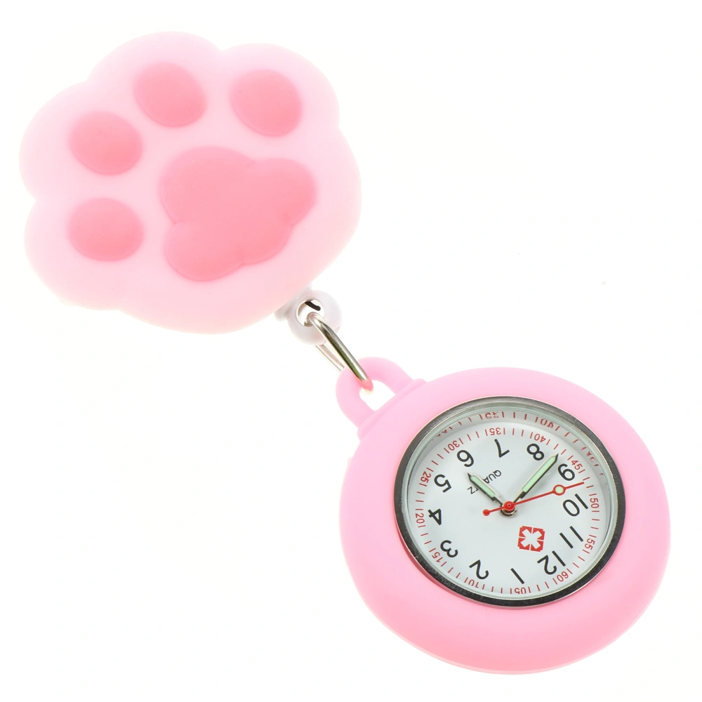 Cat Paw-shaped Nurse Pocket Watch Portable Watch Professional Hanging Watch