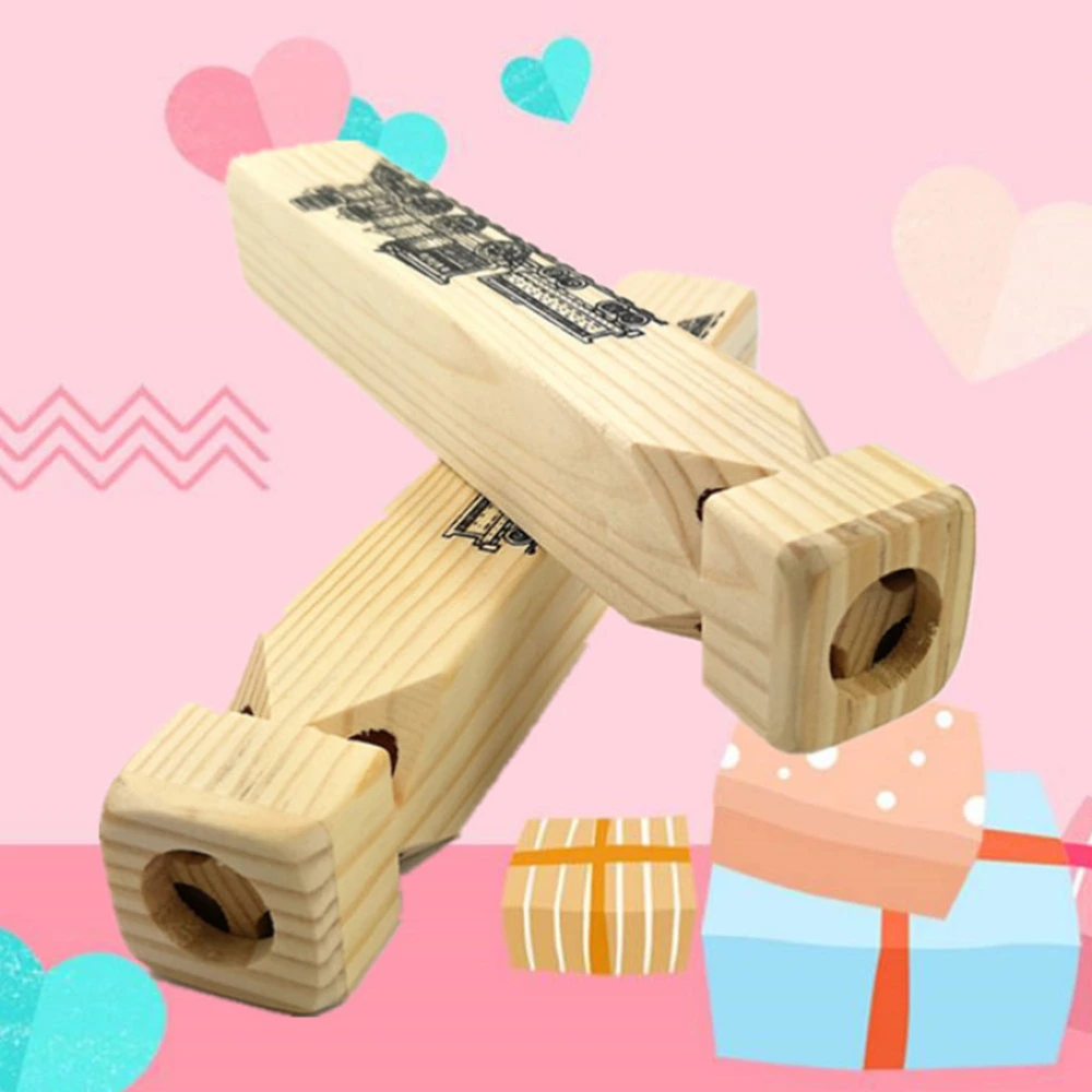 Wooden Musical Instruments Funny Music Toys Educational Whistles Portable Flutes Blowing Toy for Kids Children Boys Girls (Random)