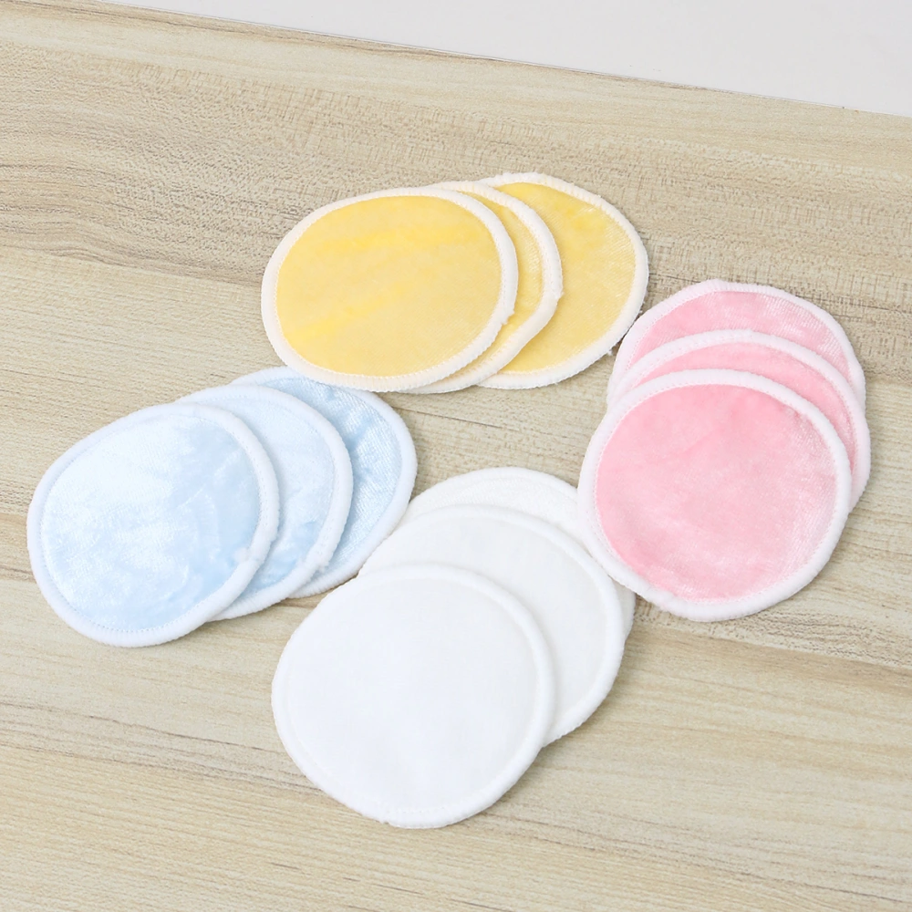 12pcs Reusable Bamboo Fabric Nursing Pads Leakproof Washable Feeding Pads Ultra Absorbent Bra Inserts with 18cm Drawstring Mesh Pouch