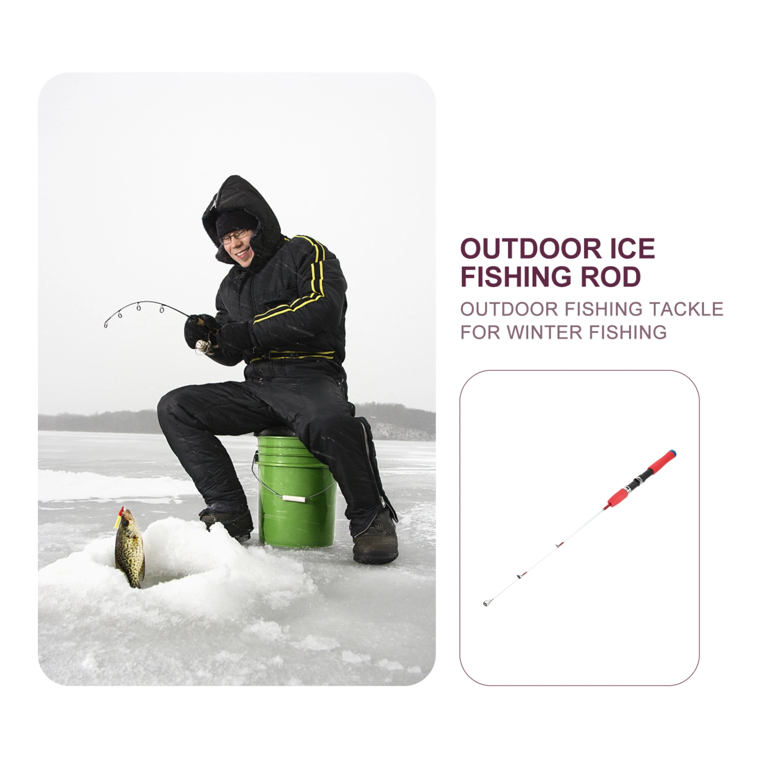 1Pc Portable Fishing Rod Outdoor Lure Fishing Rod Adjustable Fishing Accessory