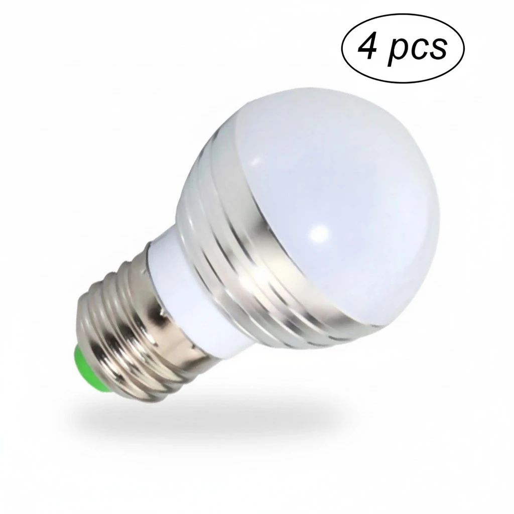 4Pcs Colour Light Bulbs 3W RGB LED Colour Changing Light Bulbs for Home Decoration Bar Party KTV Mood Ambiance Lighting