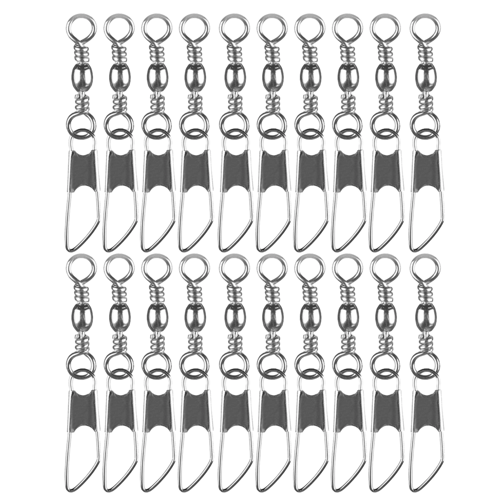 50Pcs Fishing Rolling Swivels Fishing Hook Connector Tackle Fishing Rolling Rings