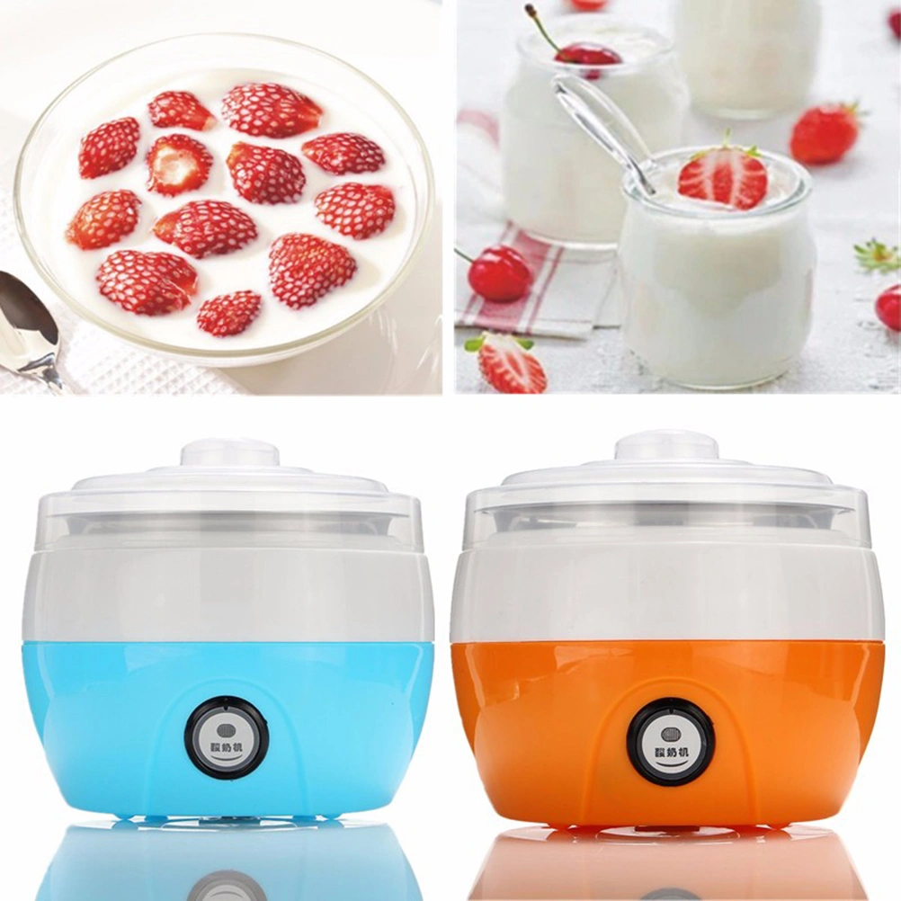 1L Automatic Electronic Stainless Steel Tank Yogurt Maker Home Yogurt Making Machine with CN Plug (Orange)