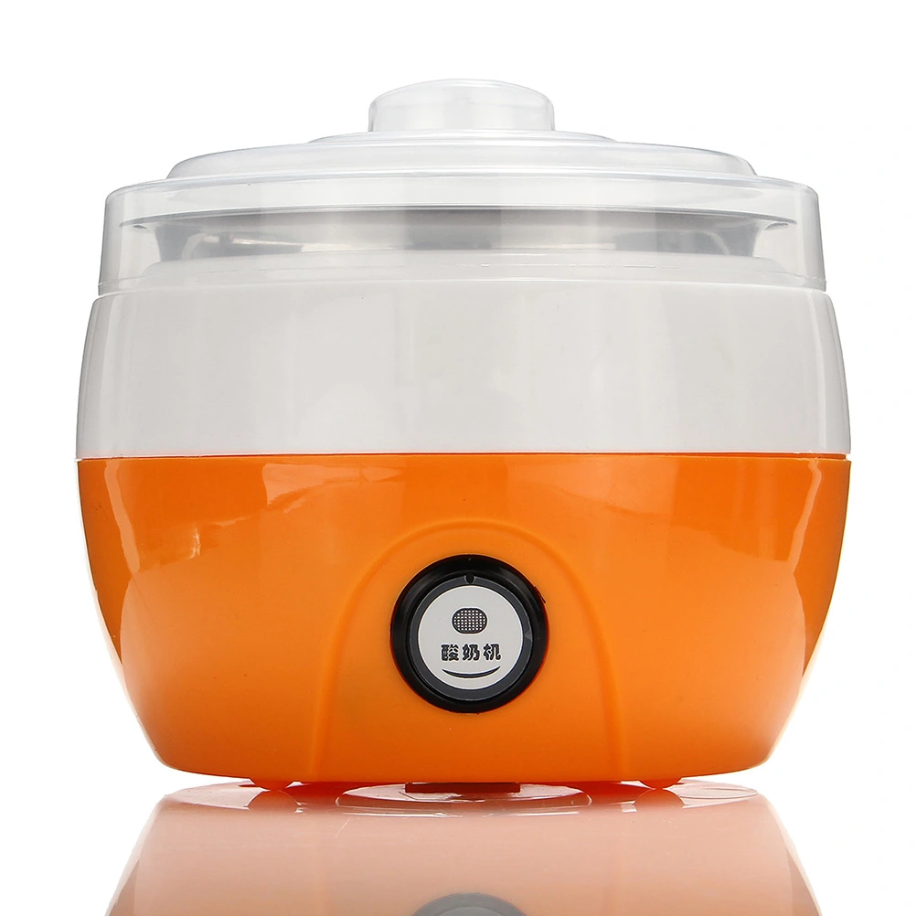 1L Automatic Electronic Stainless Steel Tank Yogurt Maker Home Yogurt Making Machine with CN Plug (Orange)