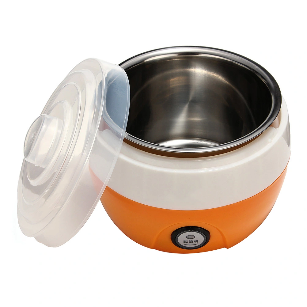 1L Automatic Electronic Stainless Steel Tank Yogurt Maker Home Yogurt Making Machine with CN Plug (Orange)