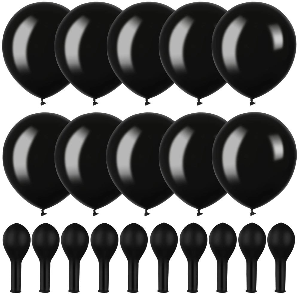 100pcs Black Balloons Black Party Decorations Festival Decorative Balloons for Wedding