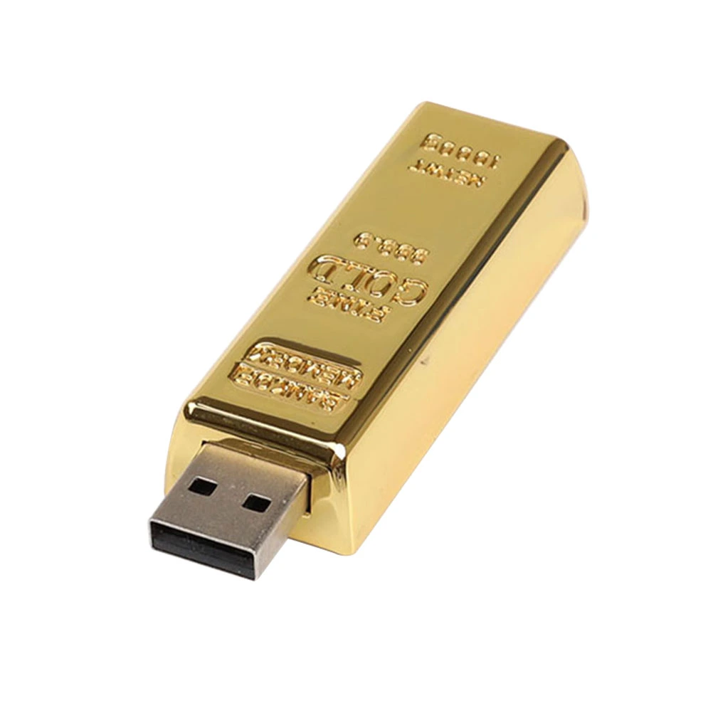 8GB USB2.0 Gold Bar Shape Flash Drive Pendrive High Data Storage USB Disk for PC
