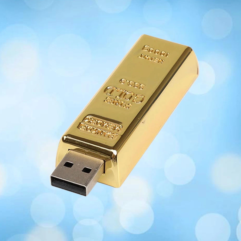8GB USB2.0 Gold Bar Shape Flash Drive Pendrive High Data Storage USB Disk for PC