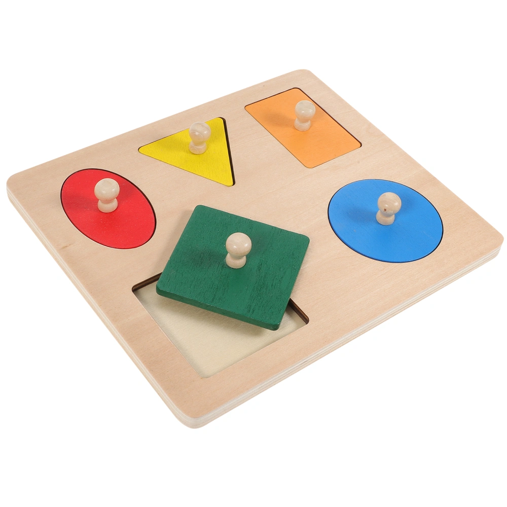 1 Set Wooden Geometric Shape Puzzles Colorful Puzzles Game Baby Toy Gifts