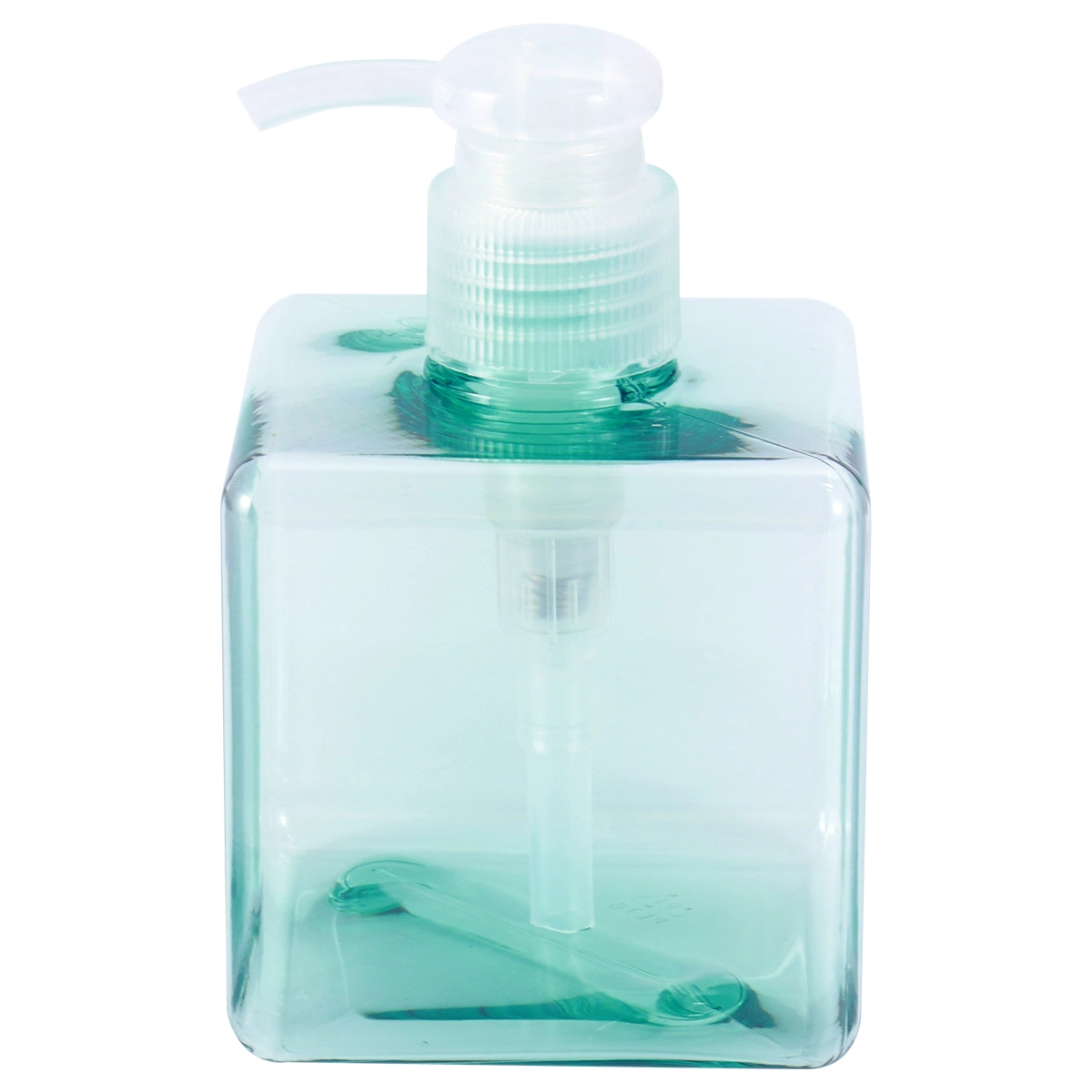 250ml 8.4oz Empty Refillable Plastic Square Pump Bottle Jar for Liquid Lotion Soap Dispenser Cosmetic Makeup Shampoo Container (Transparent Blue)