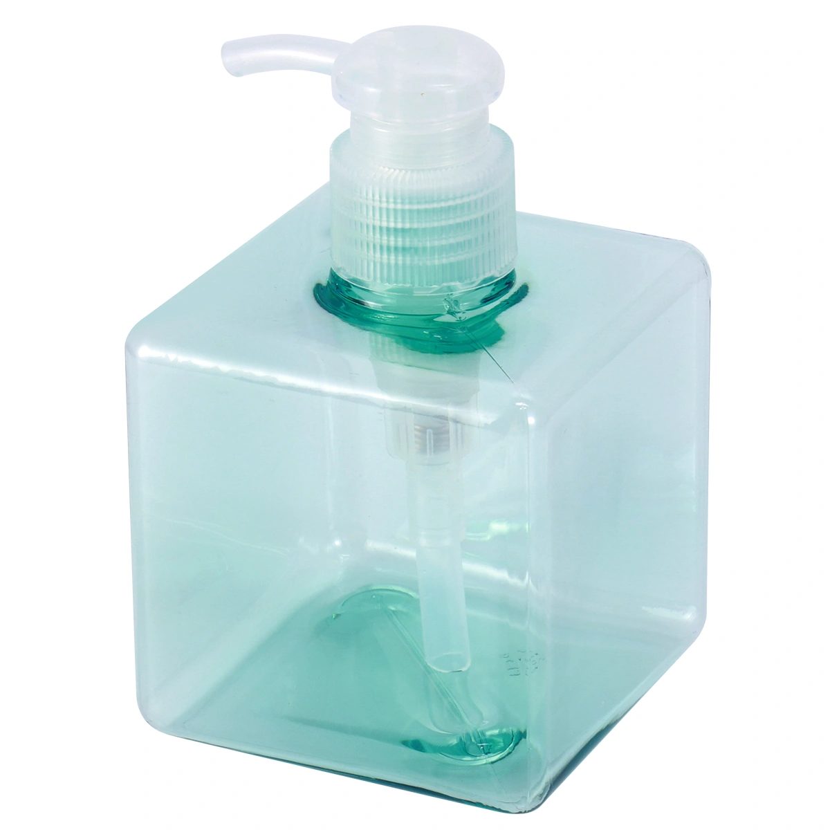 250ml 8.4oz Empty Refillable Plastic Square Pump Bottle Jar for Liquid Lotion Soap Dispenser Cosmetic Makeup Shampoo Container (Transparent Blue)