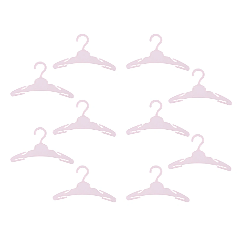 10pcs Doll Outfit Rack Mini Doll Clothes Hangers Plastic Doll Clothes Hangers