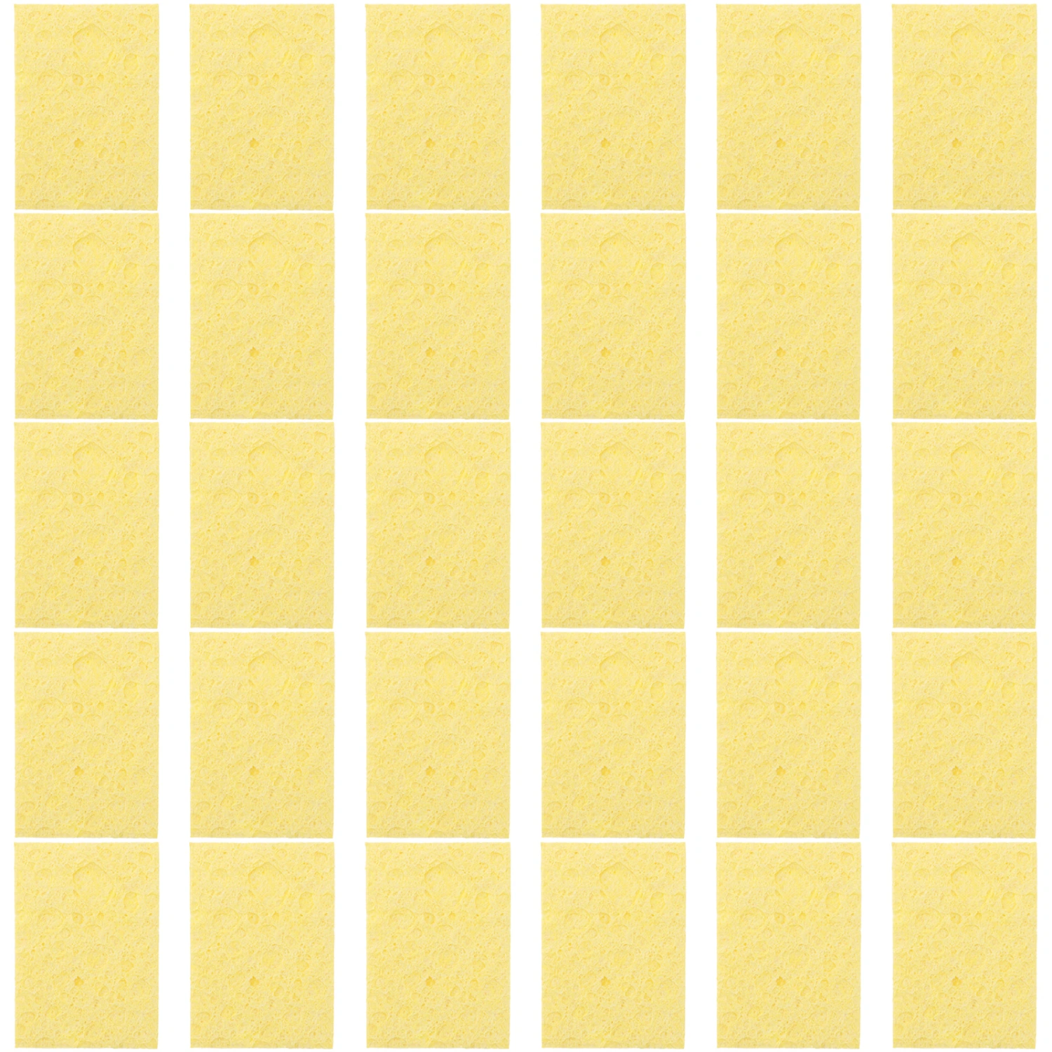 30pcs Professional Soldering Solder Welding Head Cleaning Sponge Remove Tin Cleaner (Yellow)