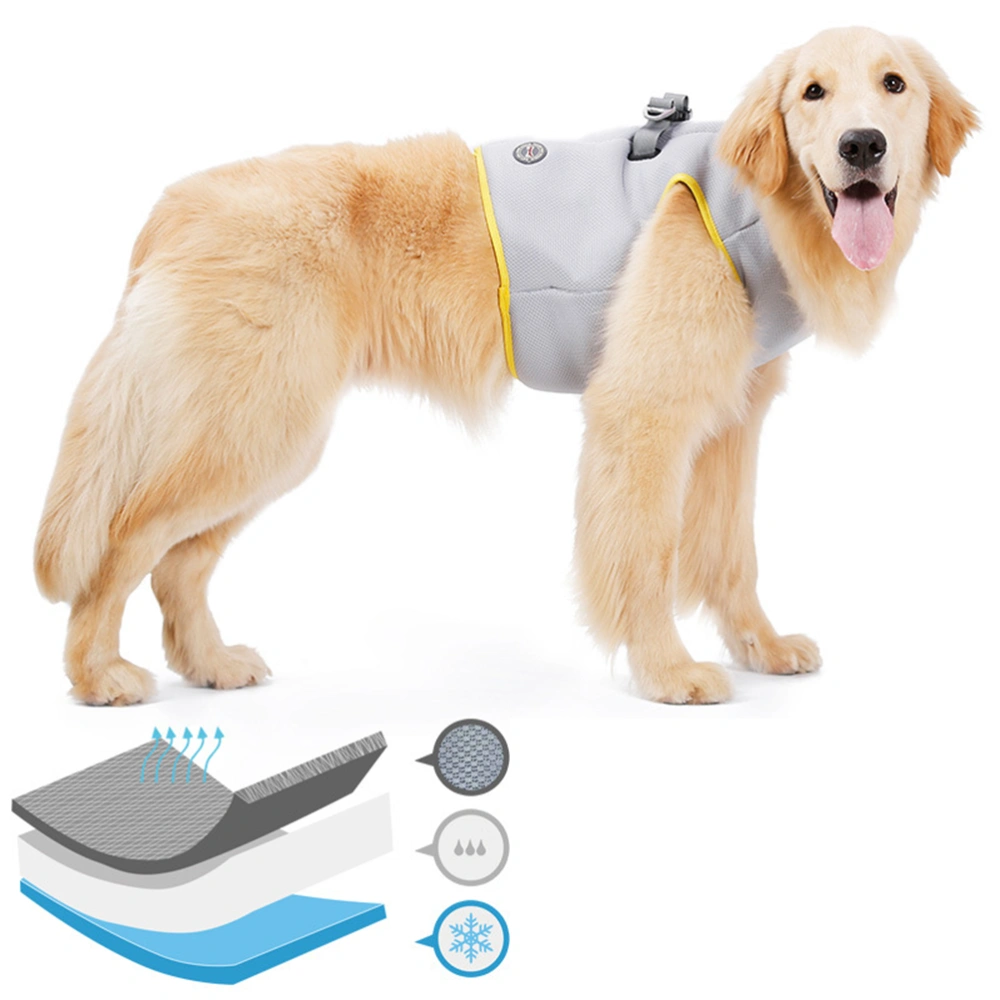 Summer Pet Cooling Harness Breathable Chest Back Vest Chest Strap Cooler Dog Puppy Breathable Harness - Size L 