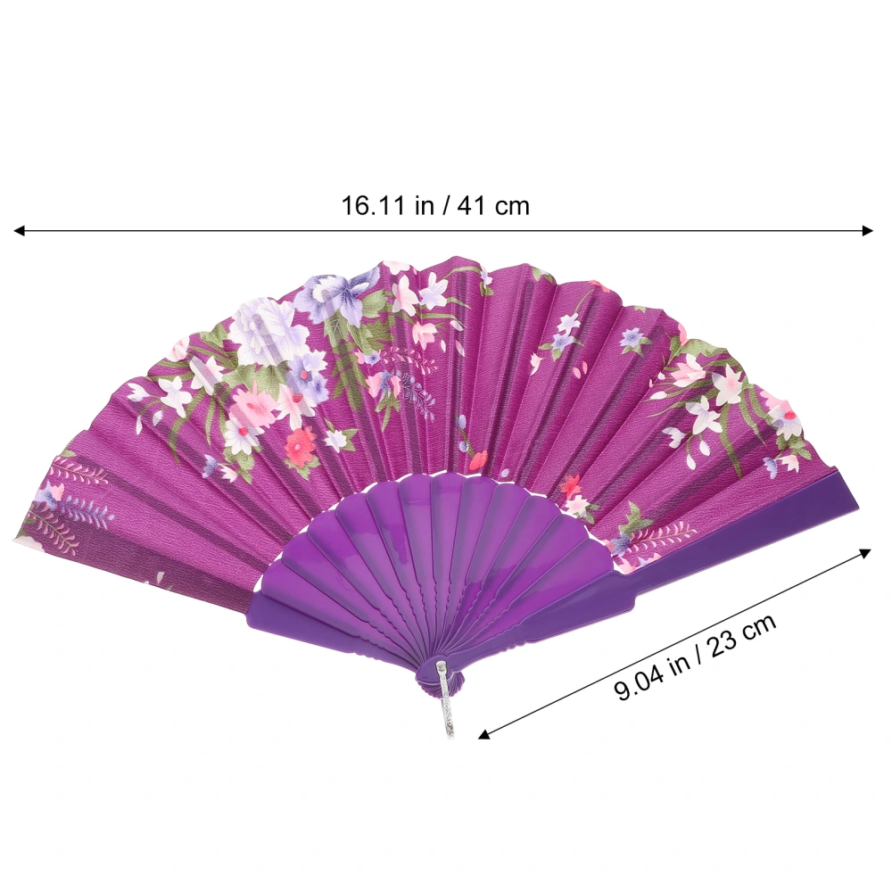 5pcs Peacocks Pritnted Fan Dancing Fan Classical Craft Folding Fan Foldable Fan