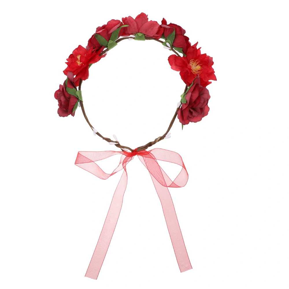 Simulation Fabric Color Rose Flower Wreath Bride Female Simulation Flower Decoration