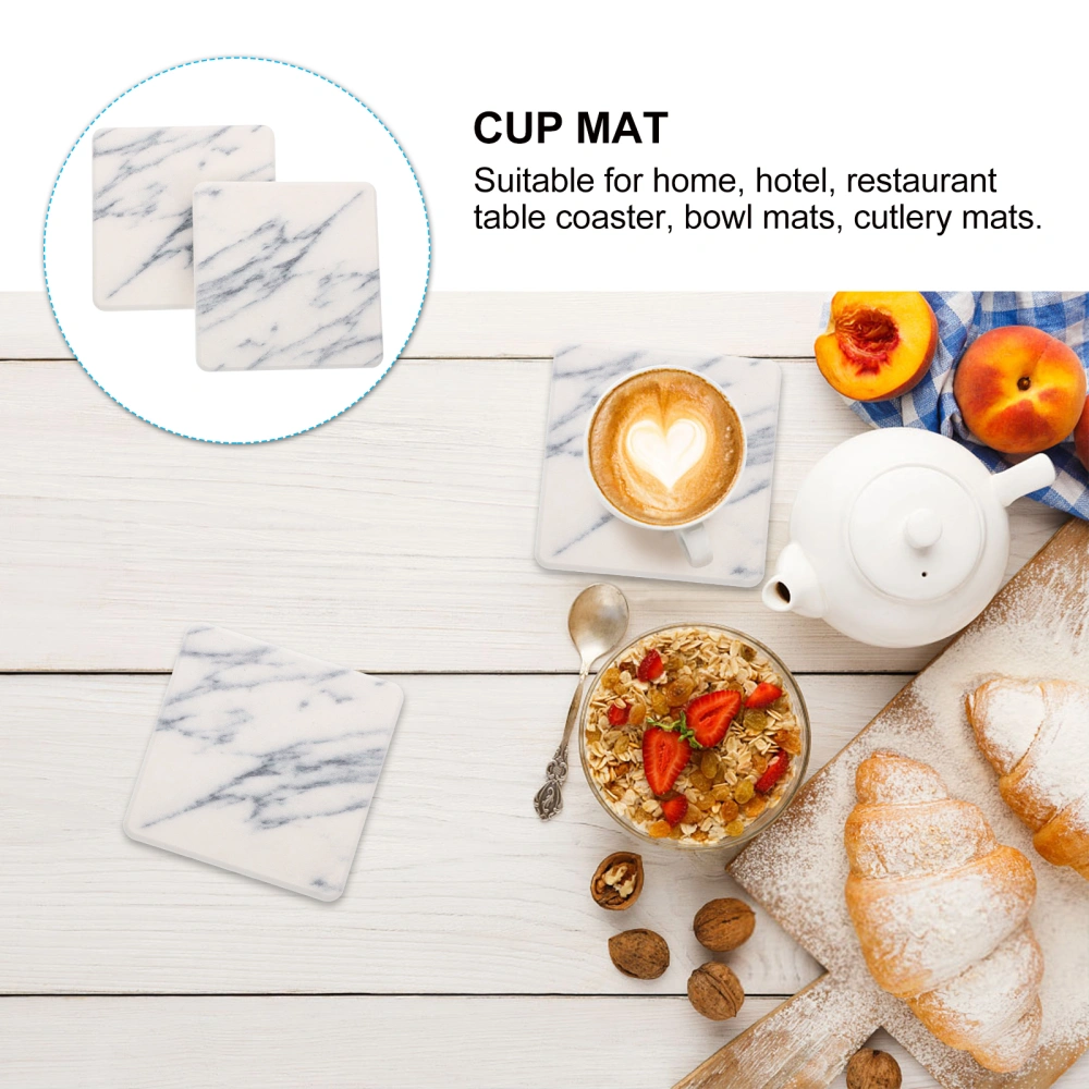 1 Set 6Pcs Square Diatomite Water Absorption Marbling Cup Mats (Assorted Color)