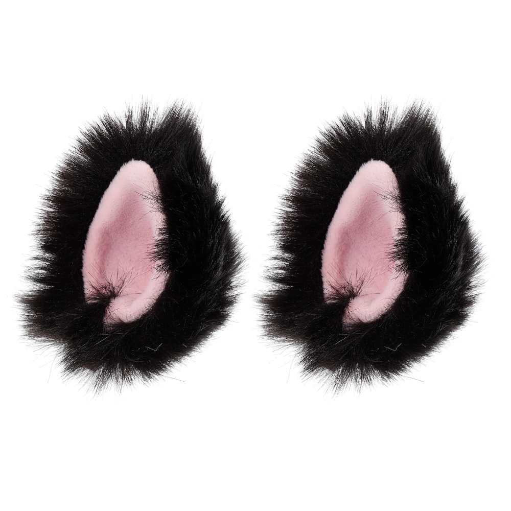 Lovely Cat Ears Style Hair Clips Hairpins Cosplay Head Decoration - One Pair (Black)