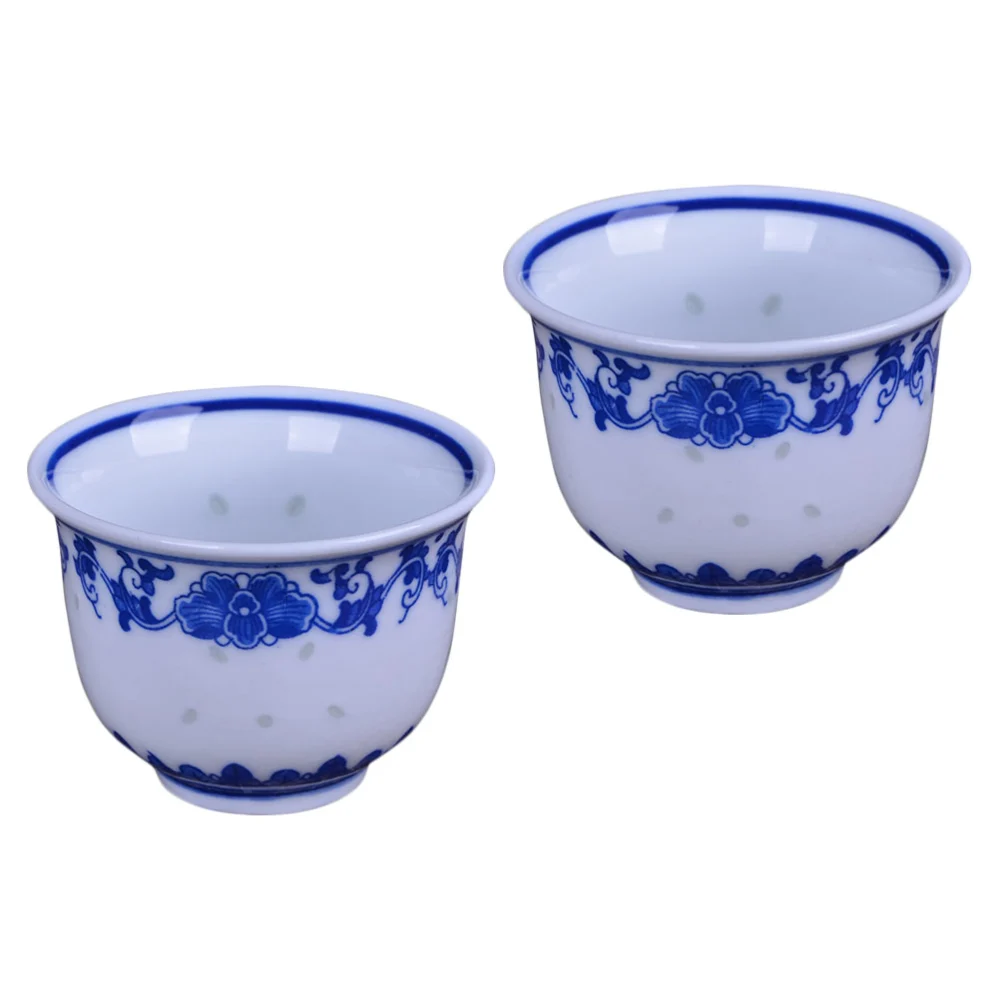 2pcs Vintage Kung Fu Tea Cup Porcelain Teacup Chinese Style Teacup Retro Cup