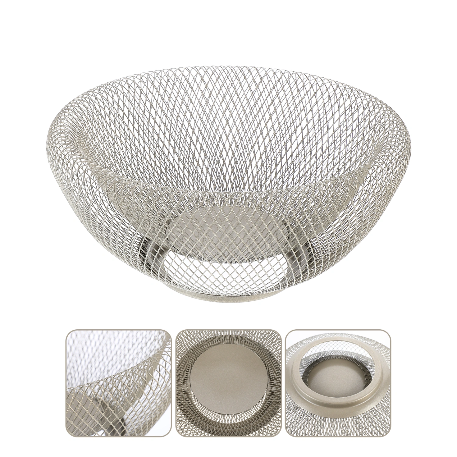 1 Pc Picnic Fruit Basket Durable Food Basket Sundry Storage Basket (Silver)