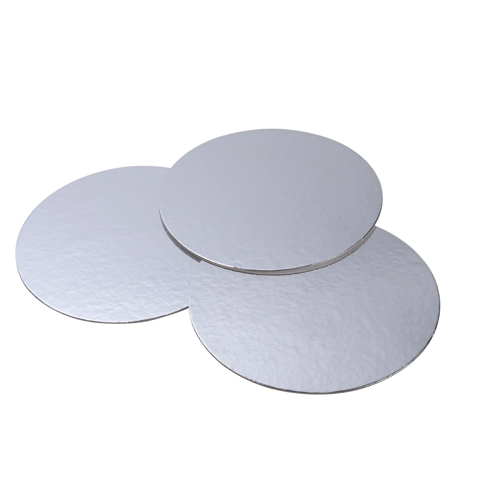 3pcs Round Cardboard Cake Pads Thicken Circle Cake Base Paper Pads for Presenting Decorated Cakes (Silver)